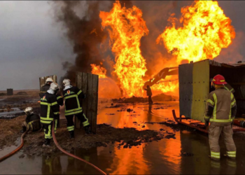 أعمال تخريبية في إحدى آبار النفط العراقية. صورة. ميدل إيست أونلاين