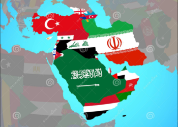 خريطة دول غرب آسيا. صورة. dreamtims.com