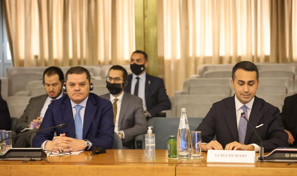 وزير الخارجية الإيطالي و الدبيبة. صورة. وال