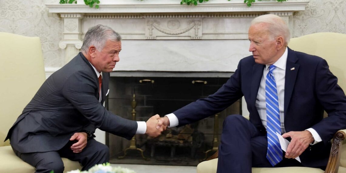 الرئيس الأمريكي جوزيف بادين، وملك الأردن، عبدالله الثاني،صورة.رويترز