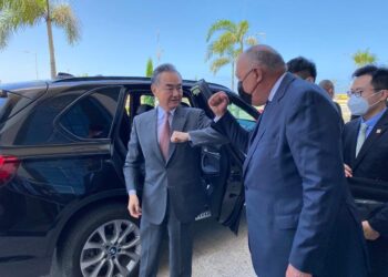 وزير الخارجية المصري، سامح شكري، ونظيره الصيني، ووان جيي.صورة.الخارجية المصرية