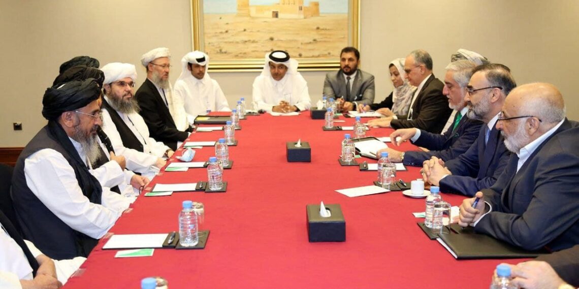 جانب من مفاوضات الدوحة.صورة.تويتر