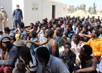 أحد مراكز إيواء المهاجرين غير الشرعيين، ليبيا.صورة.العربية نت