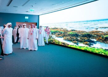 وزير الخارجية الإماراتي، محمد بن زايد آل نهيان، والمرافقين له.صورة.وكالة وام