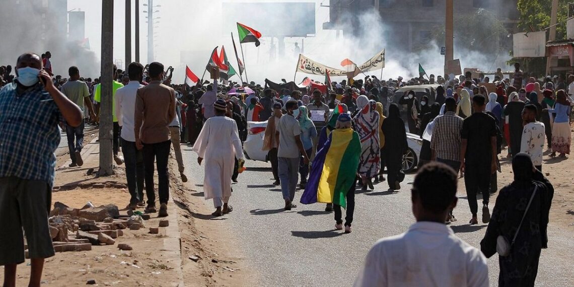 جانب من الاحتجاجات المناهضة للانقلاب في السودان.صورة.AFP