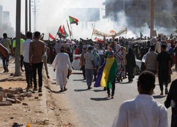جانب من الاحتجاجات المناهضة للانقلاب في السودان.صورة.AFP