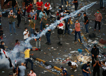 جانب من تظاهرات العراق.صورة.سبوتنيك