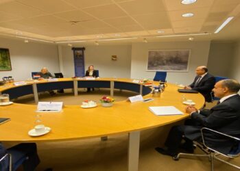 جانب من اجتماع الوفد المصري مع نظيره الهولندي.صورة.الخارجية المصرية