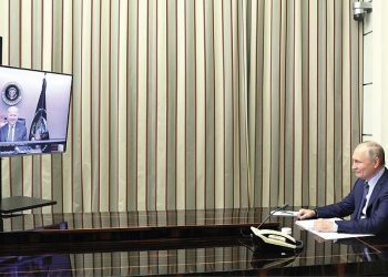 الرئيس الروسي، فلاديمير، بوتين، ونظيره الأمريكي جوزيف بايدن.صورة.AFP