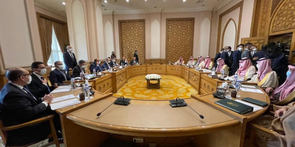 لجنة المتابعة والتشاور السياسي المصرية السعودية في القاهرة.صورة.الخارجية المصرية