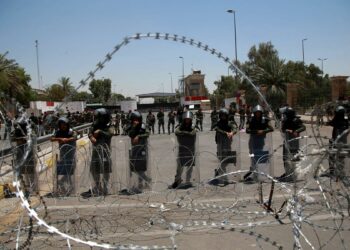 القوات العراقية في المنطقة الخضراء ببغداد.صورة.سبوتنيك