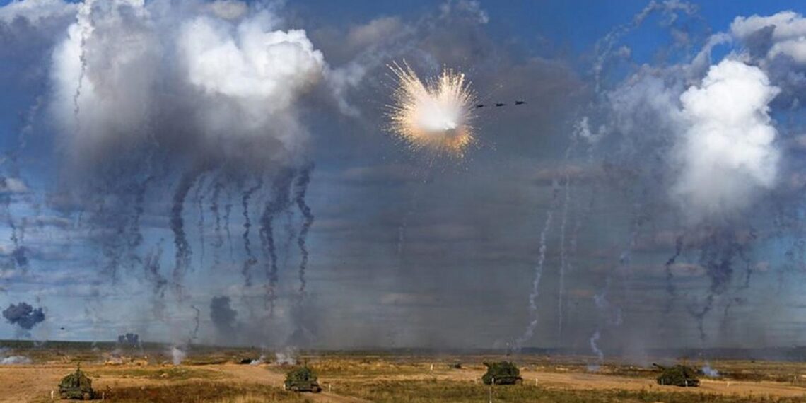جانب من المناورات الروسية على الحدود مع أوكرانيا.صورة.AFP