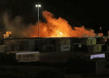 جانب من أضرار استهداف ميناء اللاذقية.صورة.الجزيرة