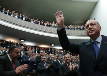 الرئيس التركي، رجب طيب أردوغان، في مقر حزب العدالة والتنمية في أنقرة.صورة.سبوتنيك