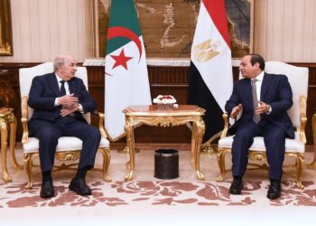 الرئيس المصري عبد الفتاح السيسي، ونظيره الجزائري عبد المجيد تبون.صورة.الرئاسة المصرية