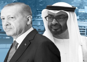 ولي العهد الإماراتي محمد بن زايد، والرئيس التركي رجب طيب أردوغان.صورة.تويتر