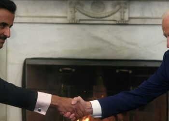 الرئيس الأمريكي جوزيف بايدن،أمير قطر الشيخ تميم بن حمد آل ثاني.صورة.سبوتنيك