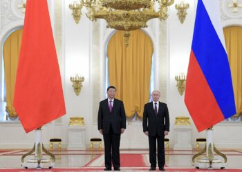 الرئيس الروسي فلاديمير بوتين، ونظيره الصيني شي جين بينغ.صورة.سبوتنيك