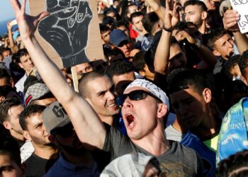 جانب من احتجاجات المغرب.صورة.سبوتنيك