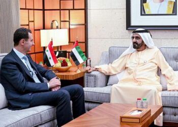 محمد بن زايد وبشار الأسد.صورة.وكالة وام