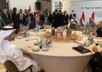 وزراء خارجية إسرائيل وأميركا والإمارات والبحرين والمغرب ومصر.صورة.AFP