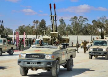 قوات أمنية موالية لرئيس الحكومة المنتخب، فاحي باشاغا.صورة.العربية نت