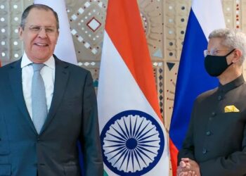 وزير الخارجية الروسي، سيرجي لافروف في الهند.صورة.AFP