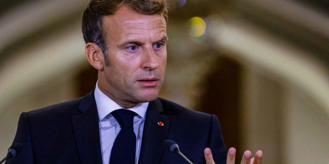 الرئيس الفرنسي إيمانويل ماكرون . صورة . رويترز