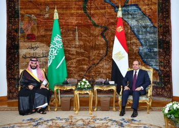 الرئيس المصري، عبدالفتاح السيسي، وولي العهد السعودي، محمد بن سلمان.صورة.الرئاسة المصرية