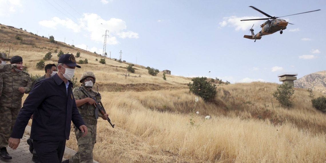 وزير الدفاع التركي، خلوصي أكار شمال العراق.صورة.سبوتنيك