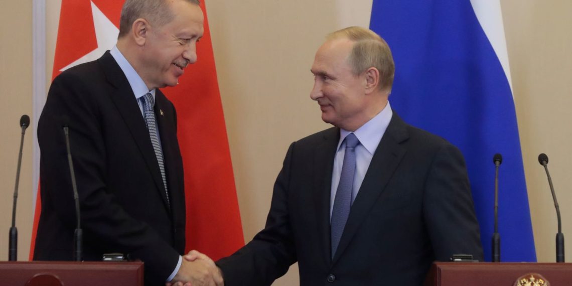 الرئيس الروسي فلاديمير بوتين ونظيره التركي رجب أردوغان