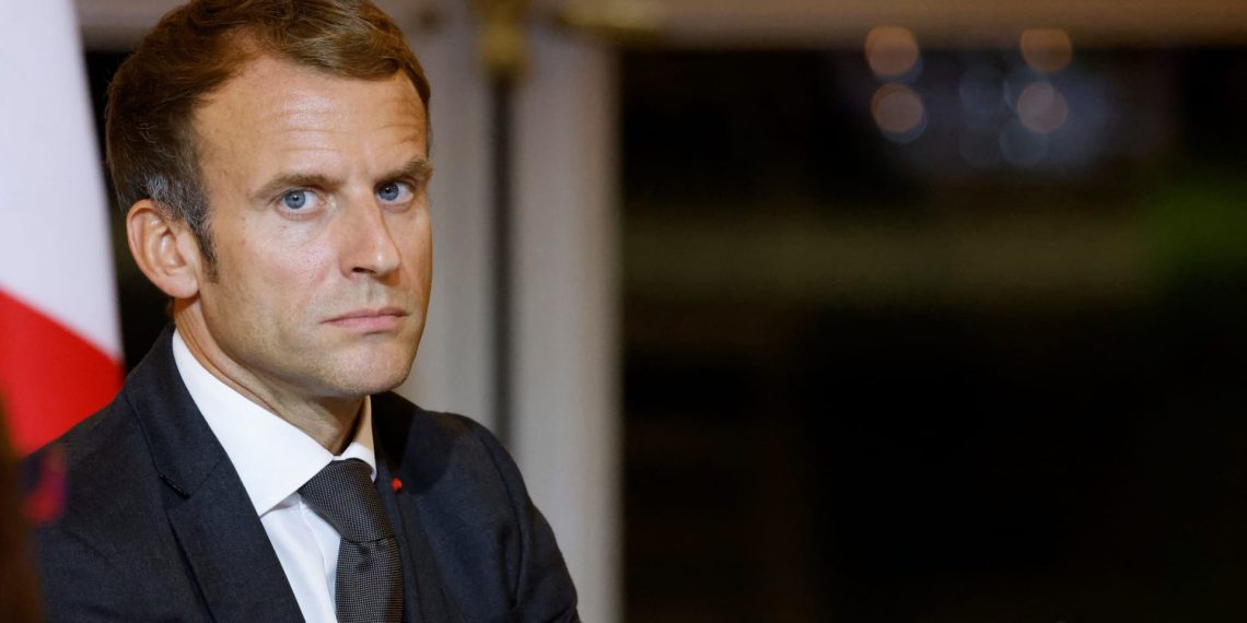 الرئيس الفرنسي إيمانويل ماكرون . صورة . رويترز