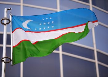 علم أوزبكستان . صورة . أرشيفية