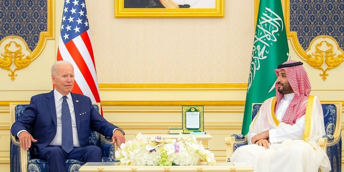 جلسة مباحثات ثنائية فى قصر السلام بين الأمير محمد بن سلمان وجو بايدن