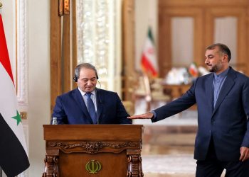 وزير الخارجية السوري، فيصل المقداد، ونظيره الإيراني، حسين أمير عبد اللهيان.صورة.AFP