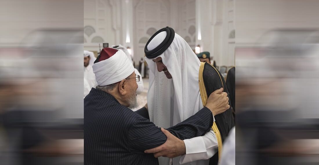 الأمير تميم بن حمد ويوسف القرضاوي.صورة.CNN