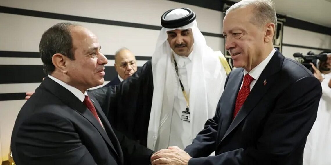 الرئيس السيسي، وأردوغان.صورة.تويتر