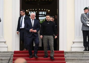 الرئيس الألماني فرانك فالتر شتاينماير، ونظيره الأوكراني فولوديمير زيلينسكي.صورة.جلوبال برس