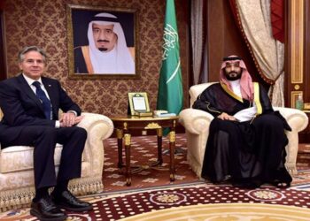 محمد بن سلمان وأنتوني بلينكن.صورة.رويترز