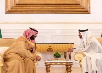 الشيخ محمد بن زايد والأمير محمد بن سلمان.صورة.وكالة وام.