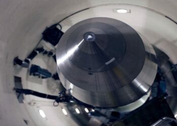 صومعة الصواريخ Minuteman III في قاعدة مينوت الجوية.صورة.AFP