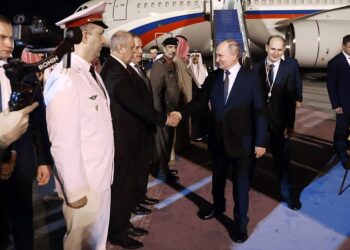 الرئيس الروسي فلاديمير بوتين خلال جولته إلى الشرق الأوسط.صورة.ريانوفوستي