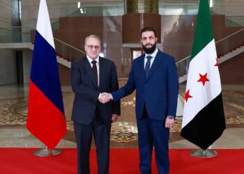 أحمد الشرع، وميخائيل بوغدانوف.صورة.AFP