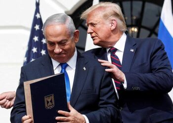 دونالد ترامب، وبنيامين نتنياهو.صورة.رويترز